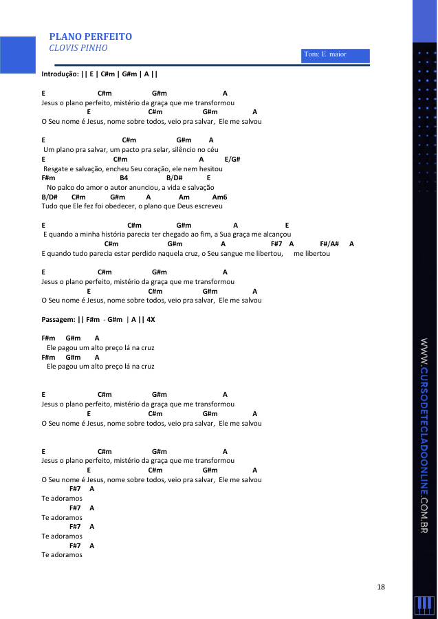 Página de cifra do Volume 3