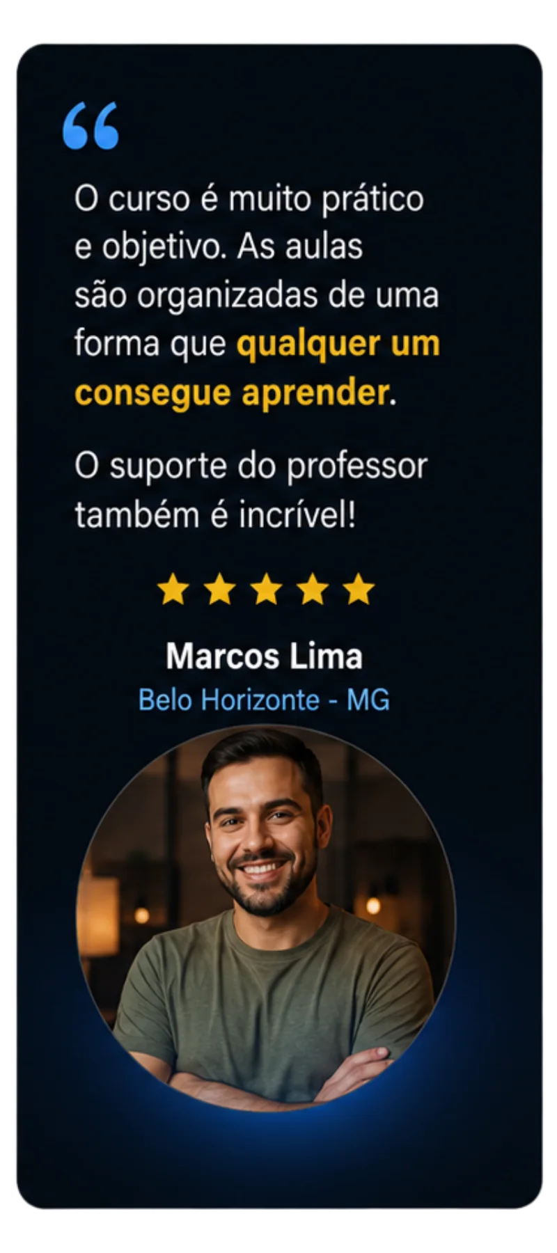 Depoimento de aluno