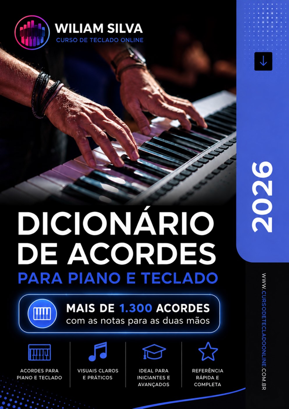 Capa do Dicionário de Acordes para Piano e Teclado